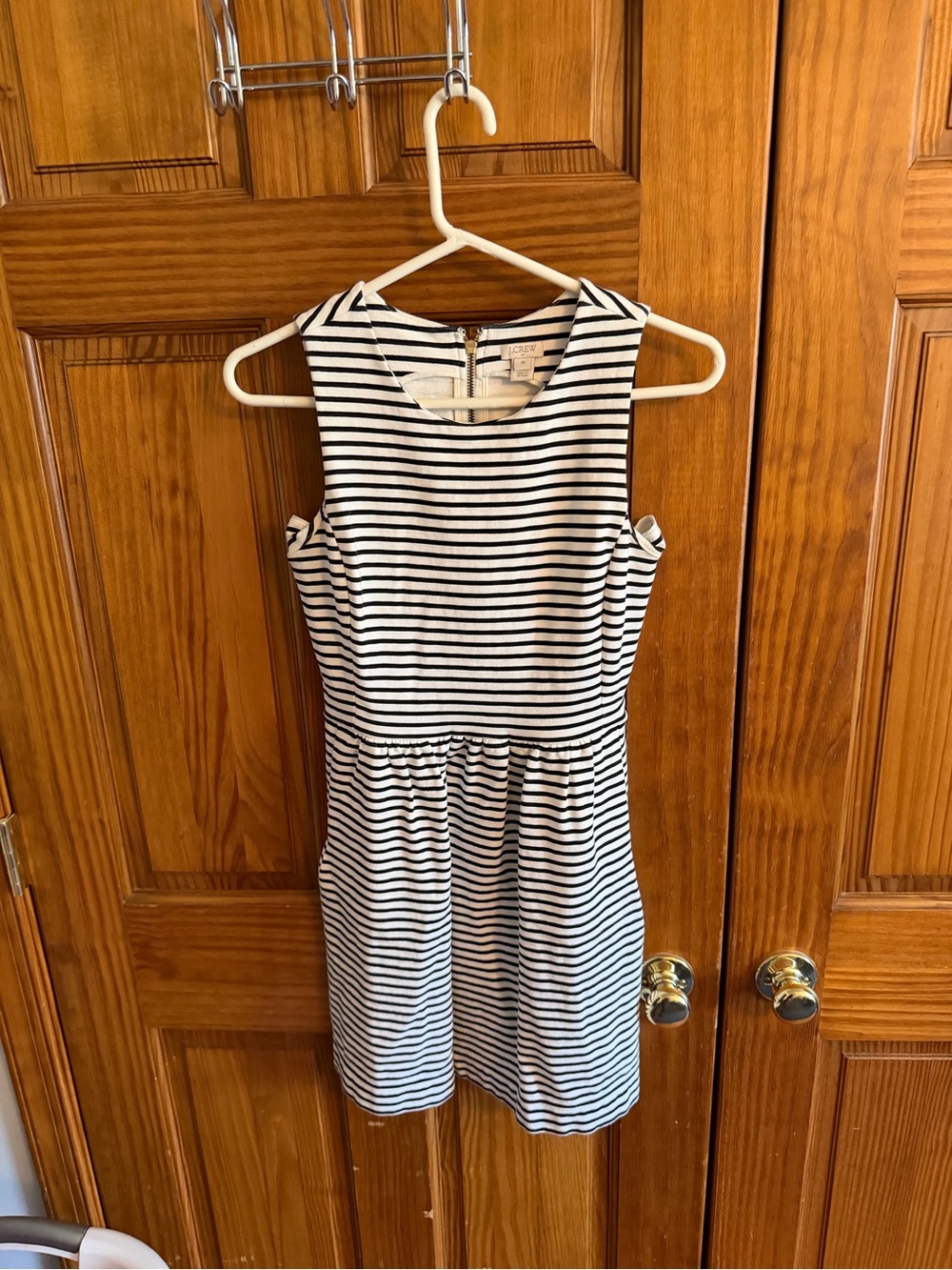 J. Crew Black and White Striped Tank Dress
